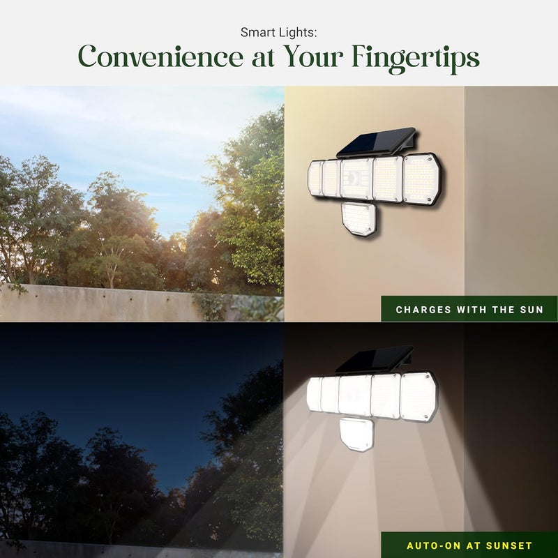 Dylect Eco Solar Security Light Outdoor for 12Hr Runtime 6 x Movable Panel Ultra Bright with Advanced Motion Sensor IP64 Waterproof Solar Light for Parking Garden Shop Home Warm Cool White - Image 4