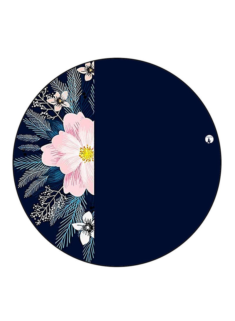 Flowers Printed Mouse Pad  Round  Multicolour