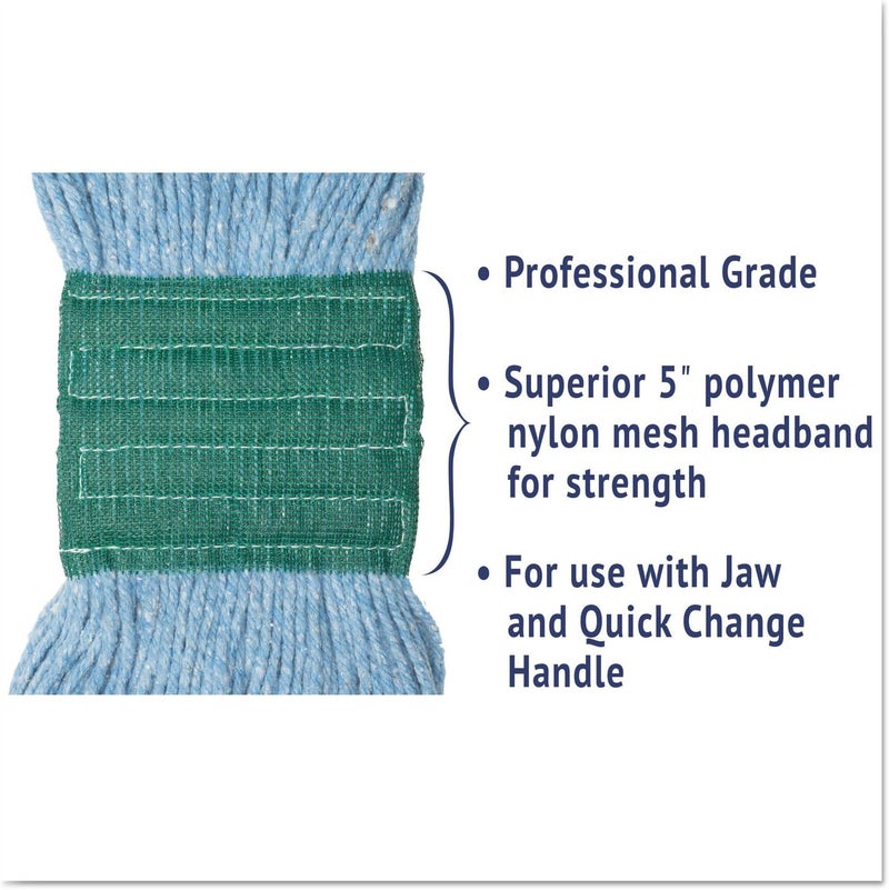 boardwalk Boardwalk BWK502BLEA 5 in Headband Super Loop CottonSynthetic Fiber Wet Mop Heads  Blue Medium - Image 5