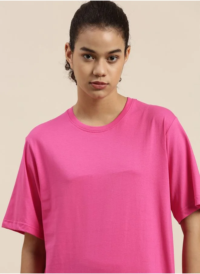 Dillinger Oversized Solid T-Shirt with Short Sleeves by Styli