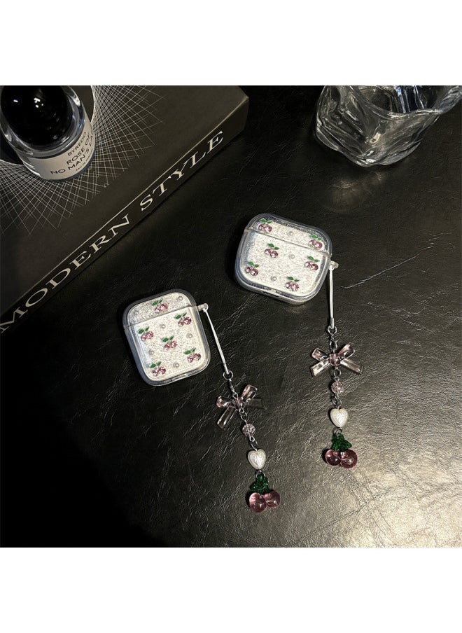 ماركة غير محددة - Ins الكورية بريق الكرز اللؤلؤ تطبيق Airpods حالة وقائية 2 لآبل اللاسلكية بلوتوث 3 الجيل Pro2 سماعة حالة - اللون: بريق الكرز اللؤلؤ غطاء سماعة الرأس + قلادة - نماذج قابلة للتطبيق: Airpods 3rd Generation - Image 1