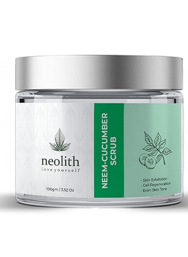 SHYRC Neem Cucumber Scrub || Winter Scrub || Exfoliating Face Scrub For Acne Prone Skin, Reduce Blackheads & Whiteheads, Ideal For Dry & Dull Skin, With Almond Oil, ECOCERT Certified raw materials, Paraben & Sulphate Free -100 gm || For Women & Men - Image 1