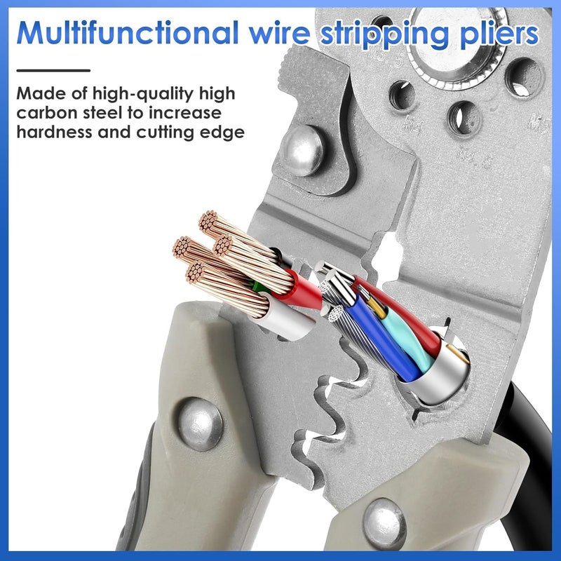Zaptec Zaptec Wire Stripper MultiFunction Plier Crimping Tool Winder Electrical Wire Cutter Wire Strippers Cable Stripper Needle Nose Pliers Hand Tool Comfortable Rubber Grip  - Image 5