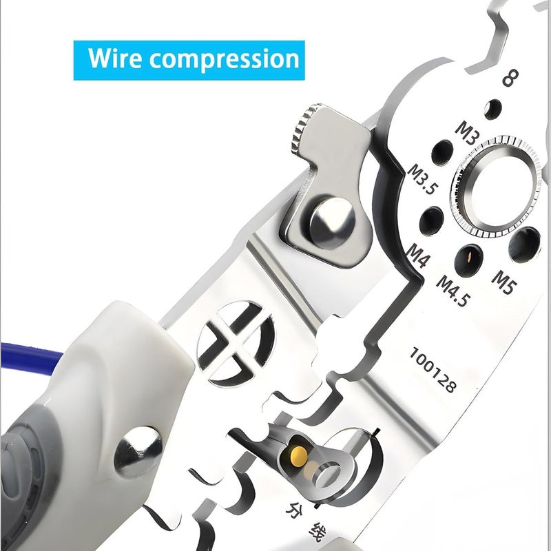 Zaptec Zaptec Wire Stripper MultiFunction Plier Crimping Tool Winder Electrical Wire Cutter Wire Strippers Cable Stripper Needle Nose Pliers Hand Tool Comfortable Rubber Grip  - Image 4