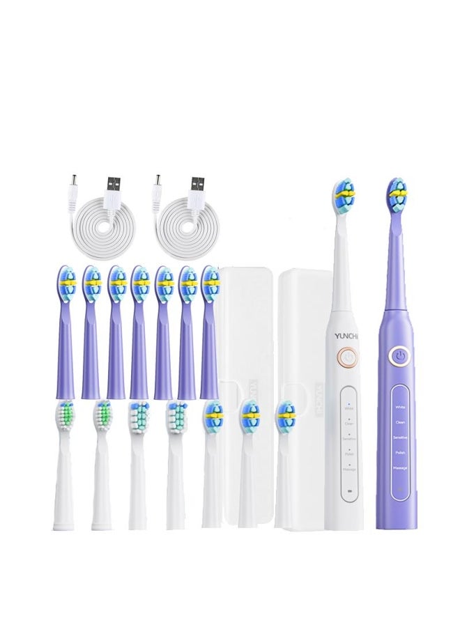 Seago Seago 507 Electric Toothbrush Pink & White Set Adult Rechargeable Tooth Brush 5 Brushing Modes