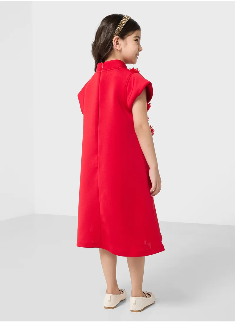 ليتل جولدن ابل Little Short Sleeves With Flower Dress