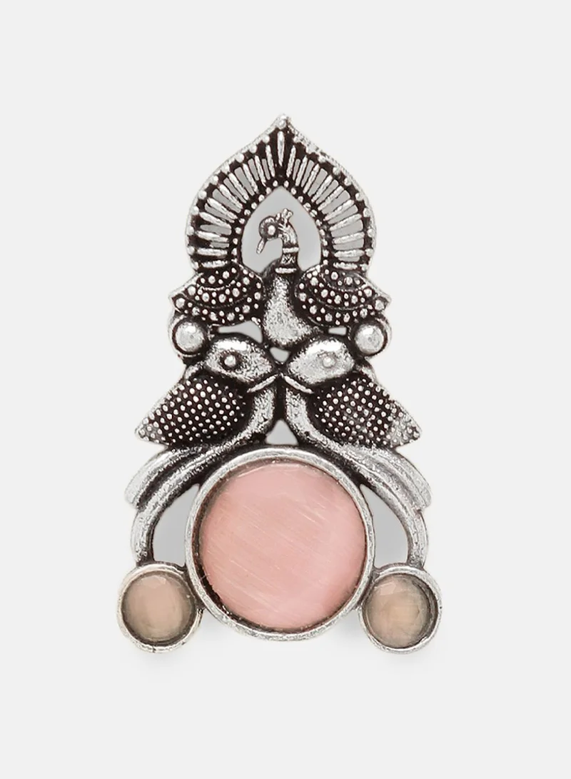 Priyaasi Contemporary Crystals Oxidised Drop Earrings