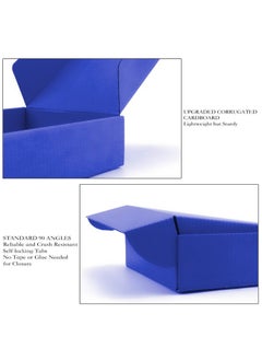 Rocutus Cardboard Boxes Shipping Boxes,15 Pack Recyclable Corrugated Cardboard Box Small Mailing Storage Gift Boxes For Shipping, Mailing, Gifts Packaging, 6X6X2" (Dark Blue)  - Image 3
