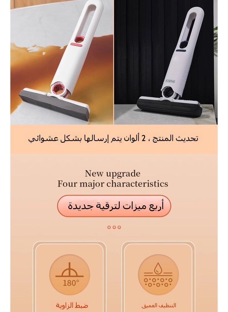 ممسحة صغيرة لسطح المكتب، ممسحة إسفنجية قابلة للغسل بدون استخدام اليدين، لتنظيف المطبخ والحمام والحوض، امتصاص المياه، سهل الاستخدام  - Image 3