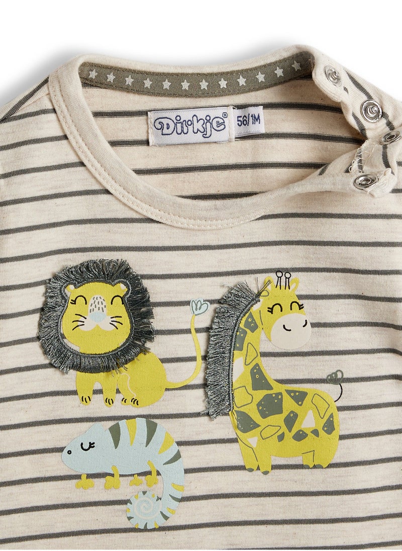 Dirkje Boys Set (babysuit) with Cute Animal's Embroidery - Image 4