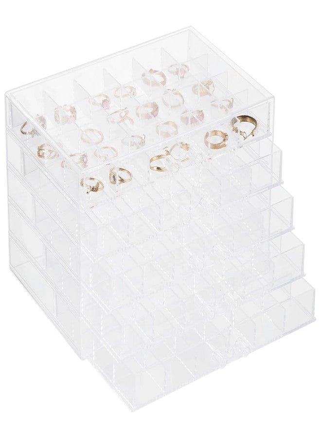Homaisson Earring Storage Box Organizer, Acrylic Jewelry Storage Box Holder with 5 Drawers, Transparent Jewelry Display Stand with 120 Small Compartments, Earring Gift Box for Women - Image 2