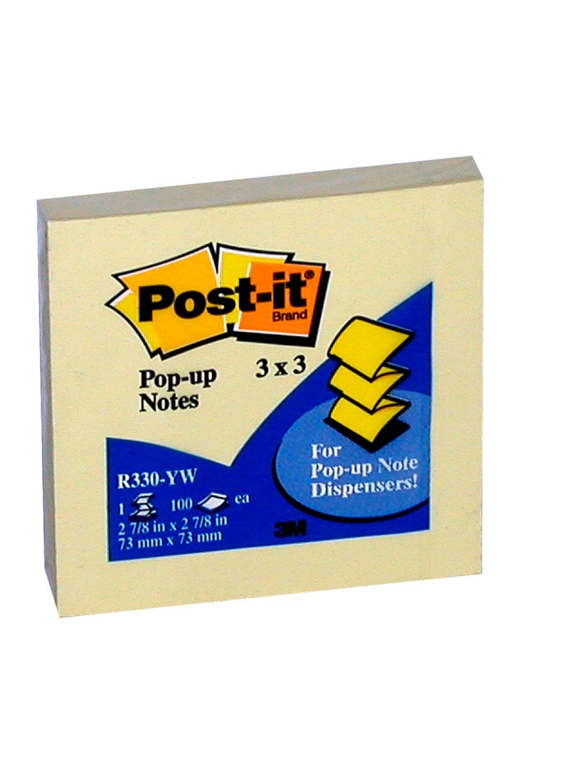 ثري ام ملاحظات لاصقة ذاتية اللصق قياسية من بوست-إت R330 لوحة مروحة قابلة لإعادة التعبئة، مربعة الشكل، 3 × 3 بوصات، 100 ورق