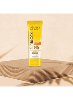 Jovees Herbal Sun Block Sunscreen Spf 45 | For Dry Skin | Lightweight And Water Proof | Uva/Uvb Protection Moisturization | For Women/Men 50G  - Image 3