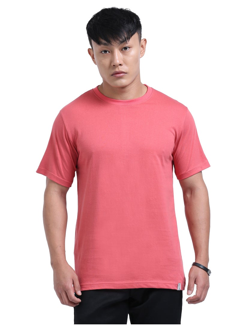 DUJE Men's Daily Wear T-Shirt | Peach |100% Combed Cotton | Breathable Bio-Wash Fabric | Sweat-Absorbing, Anti-Bacterial & Odour-Free - Image 1