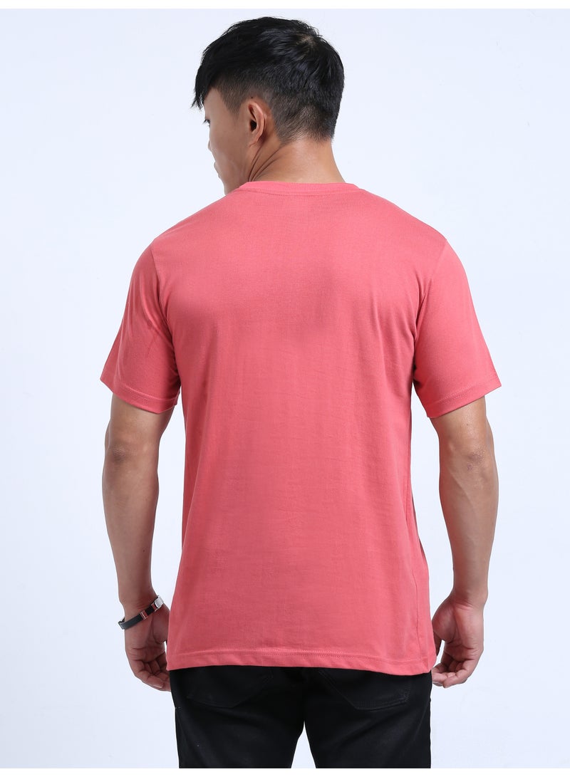 DUJE Men's Daily Wear T-Shirt | Peach |100% Combed Cotton | Breathable Bio-Wash Fabric | Sweat-Absorbing, Anti-Bacterial & Odour-Free - Image 5