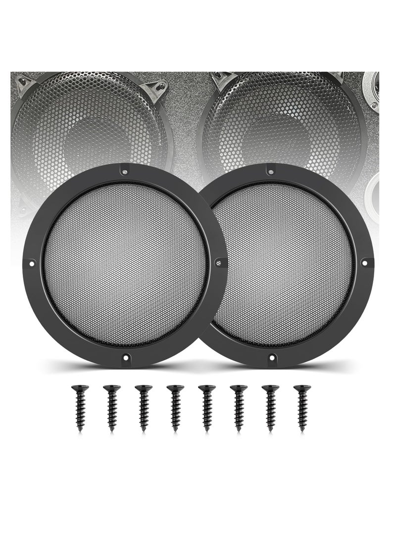 6.5 Metal Mesh Round Speaker Grill Cover, 2Pcs Car Speaker Subwoofer Guard Protector with Mounting Screws, Universal Radio Speaker Grills Decorative for Car Speaker Mounting Home Audio DIY - Image 1