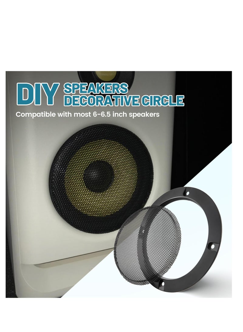 6.5 Metal Mesh Round Speaker Grill Cover, 2Pcs Car Speaker Subwoofer Guard Protector with Mounting Screws, Universal Radio Speaker Grills Decorative for Car Speaker Mounting Home Audio DIY - Image 4