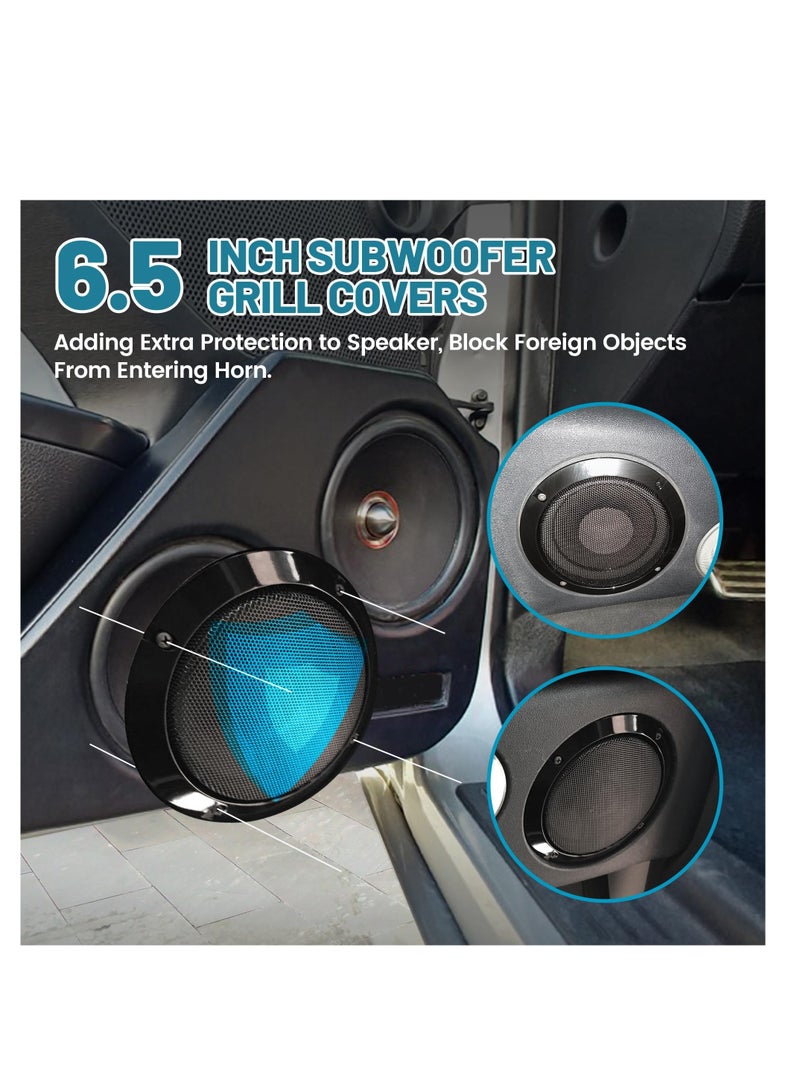 6.5 Metal Mesh Round Speaker Grill Cover, 2Pcs Car Speaker Subwoofer Guard Protector with Mounting Screws, Universal Radio Speaker Grills Decorative for Car Speaker Mounting Home Audio DIY - Image 3