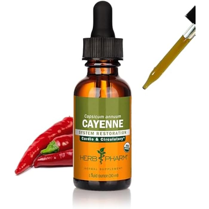 Herb Pharm Certified Organic Cayenne Extract for Cardiovascular and Circulatory Support - 1 Ounce - Image 1
