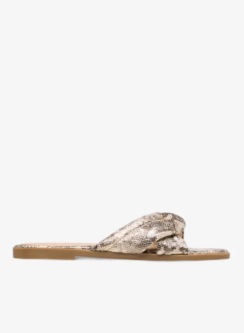 Flora Bella By Shoexpress Women Solid Knot Detail Slip-On Flat Sandals