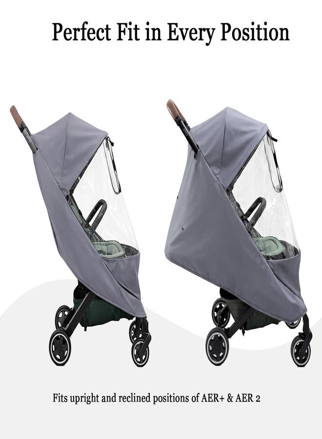 GOCKUAP Stroller Rain Cover Compatible with Joolz AER+ & AER 2 - Clear Weather Shield with Front Access Window, Ventilation Holes & Built-in Storage Pouch, Full Coverage Protection from Rain, Wind & Snow - Image 4