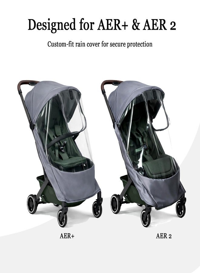GOCKUAP Stroller Rain Cover Compatible with Joolz AER+ & AER 2 - Clear Weather Shield with Front Access Window, Ventilation Holes & Built-in Storage Pouch, Full Coverage Protection from Rain, Wind & Snow - Image 3