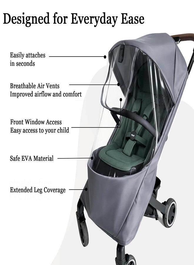 GOCKUAP Stroller Rain Cover Compatible with Joolz AER+ & AER 2 - Clear Weather Shield with Front Access Window, Ventilation Holes & Built-in Storage Pouch, Full Coverage Protection from Rain, Wind & Snow - Image 2