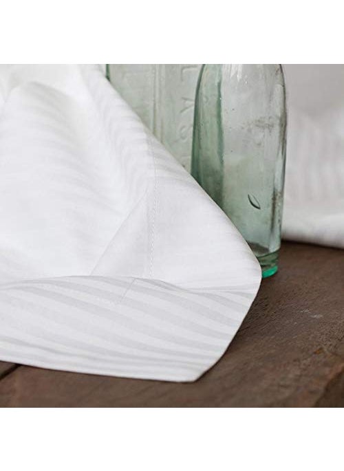 IWISH I WISH 100 400 TC Self Satin Stripes Luxury White Duvet Cover Only Single 62x 92 INCHES  - Image 3