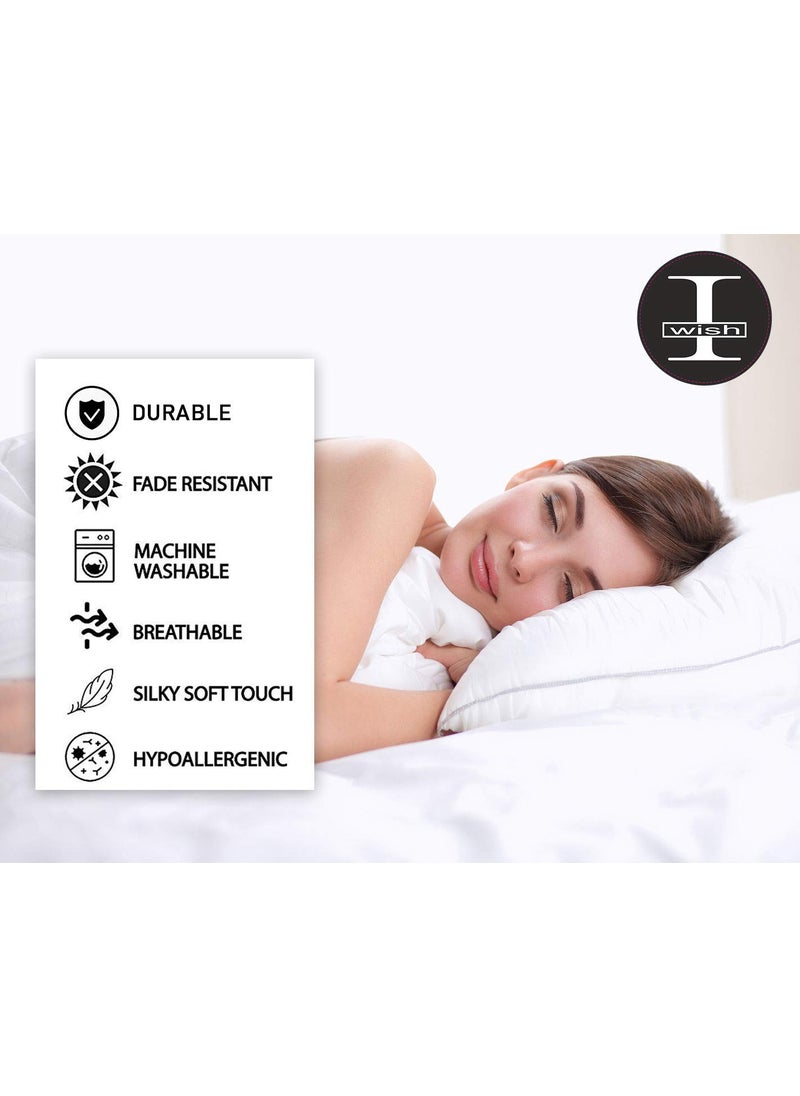 IWISH I WISH 100 400 TC Self Satin Stripes Luxury White Duvet Cover Only Single 62x 92 INCHES  - Image 4