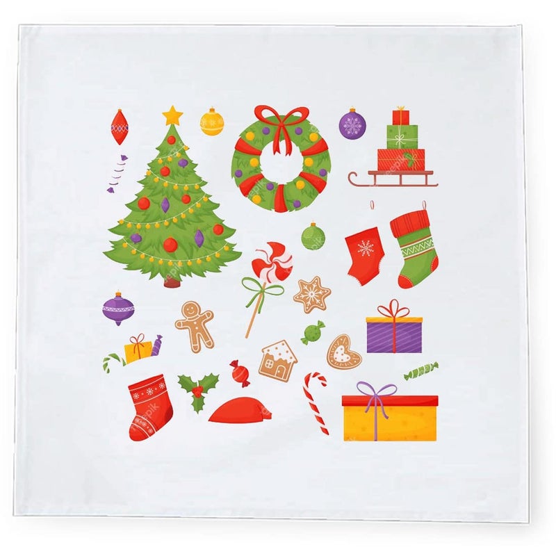 Khakee مناديل طاولة حرير بموضوع عيد الميلاد 6 قطع 10x10 لتزيين عيد الميلاد زينة عيد الميلاد هدية عيد الميلاد xmas21802 - Image 3