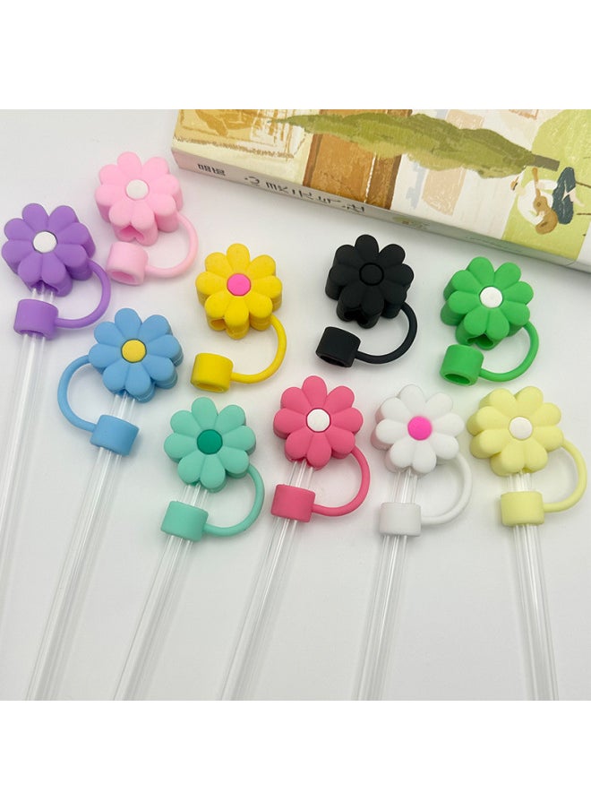 Generic - Cross-border 10mm Stanley Straw Cap Cute Flower Straw Plug Stanley Straw Dust Cover Cover Cover Accessories-Color:Purple-Specifications:Bulk - Image 1
