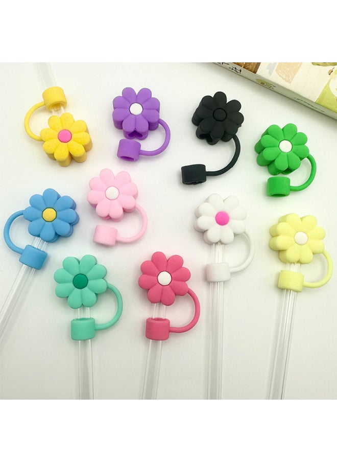 Generic - Cross-border 10mm Stanley Straw Cap Cute Flower Straw Plug Stanley Straw Dust Cover Cover Cover Accessories-Color:Purple-Specifications:Bulk - Image 1