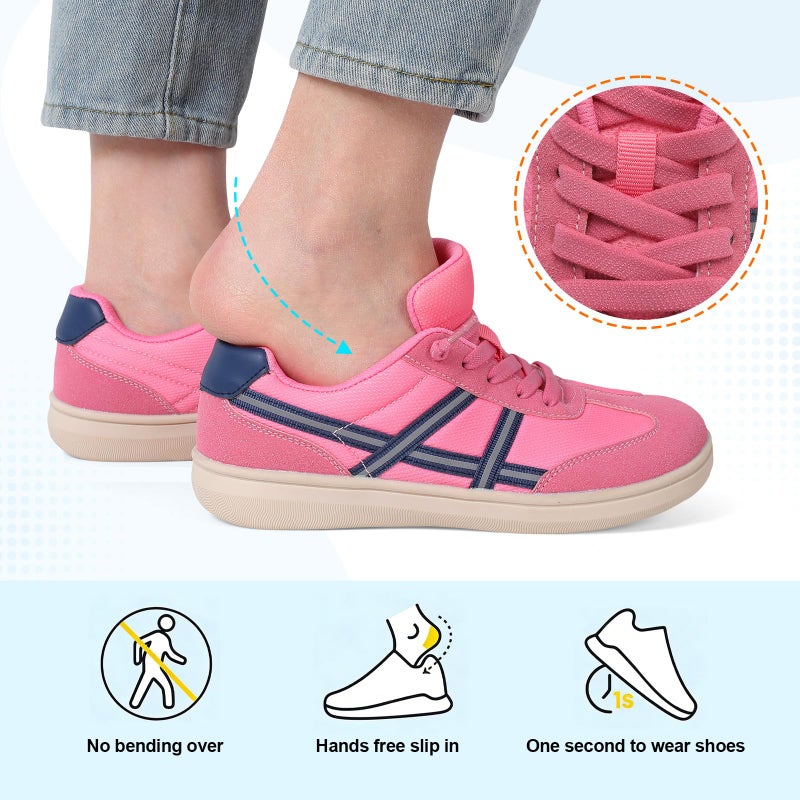 LeIsfIt Women's Barefoot Slip-On Sneakers Wide Toe Box Breathable Comfort Shoes for Tennis Walking & Everyday Hot Pink Size 8 - Image 4