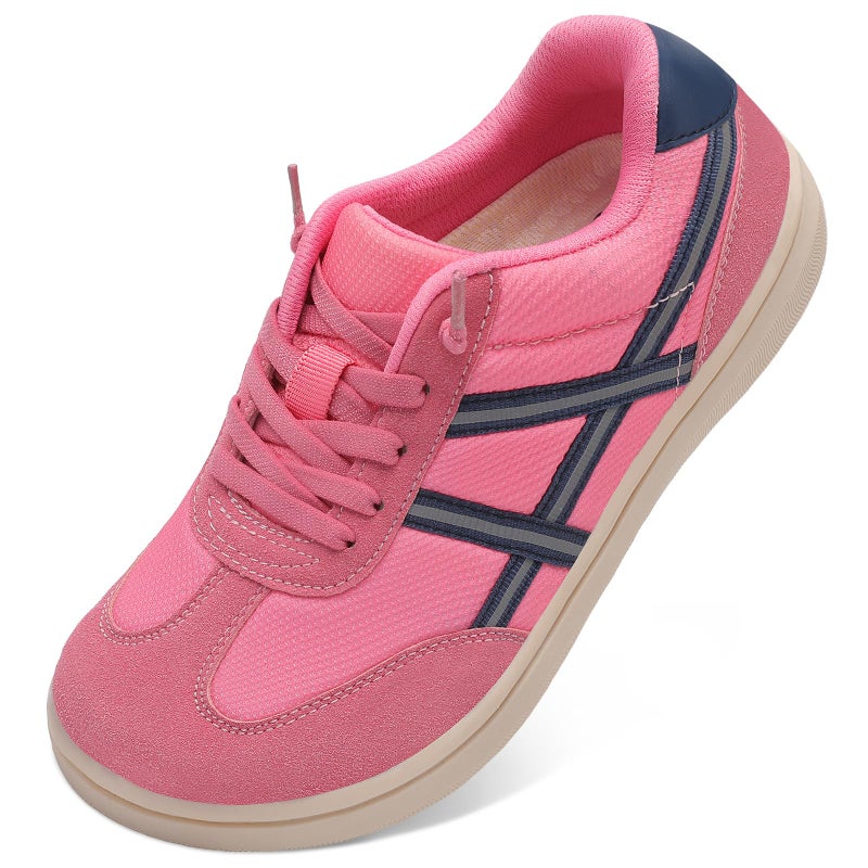 LeIsfIt Women's Barefoot Slip-On Sneakers Wide Toe Box Breathable Comfort Shoes for Tennis Walking & Everyday Hot Pink Size 8 - Image 1