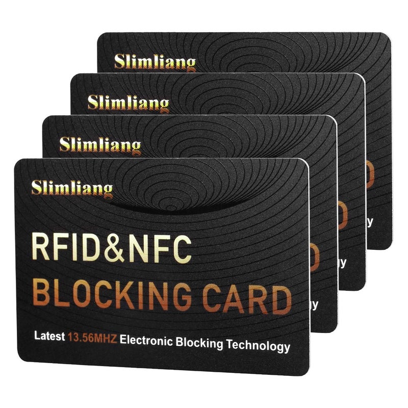 Slimliang 4 عبوة بطاقة حجب RFID، تصميم نحيف ذكي يناسب تمامًا في المحفظة/الحقيبة - Image 1