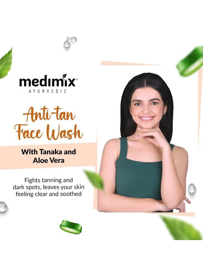 Medimix Ayurvedic Anti Tan Face Wash for tan protection| With Aloe vera and Tanaka| 100 ml (Pack of 2) - Image 2