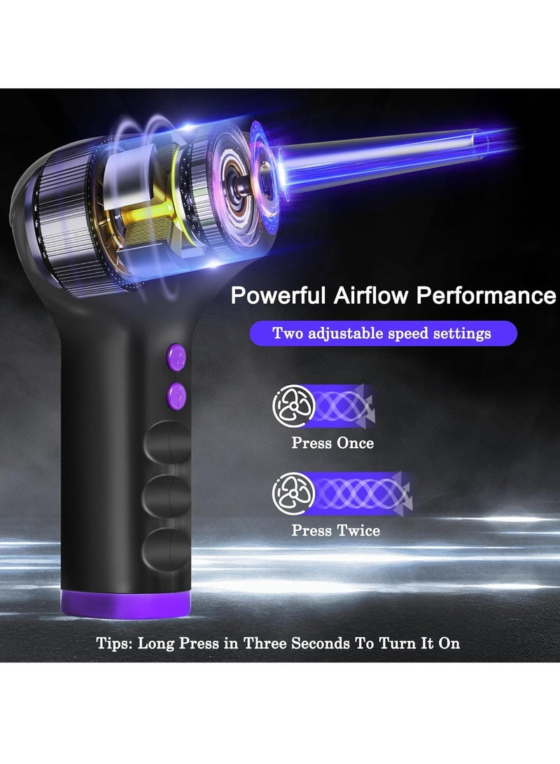 Zikra Compressed Air Duster, Electric Air Duster, Rechargeable Cordless Air Blower,  2 Gears Adjustable Jet Dry Blower Air Blower, Portable Air Blower, for Cleaning Keyboard Laptop & PC - Image 5