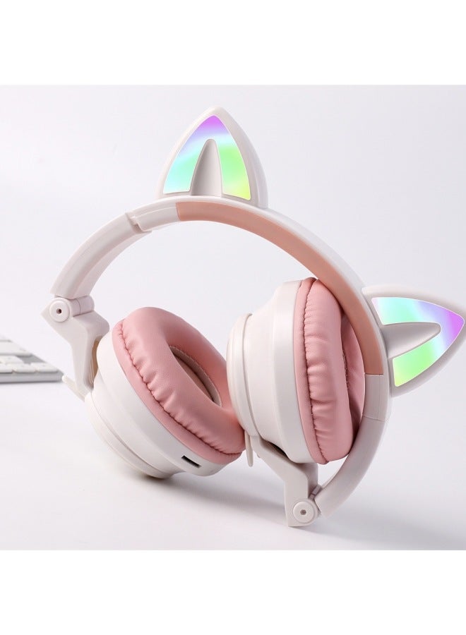 [Style] Cat Ear Bluetooth Headset PT02 Net Red Design Bass Super Long Endurance Headset Game Headset-Color:[Cat Film] Athens Black  - Image 3
