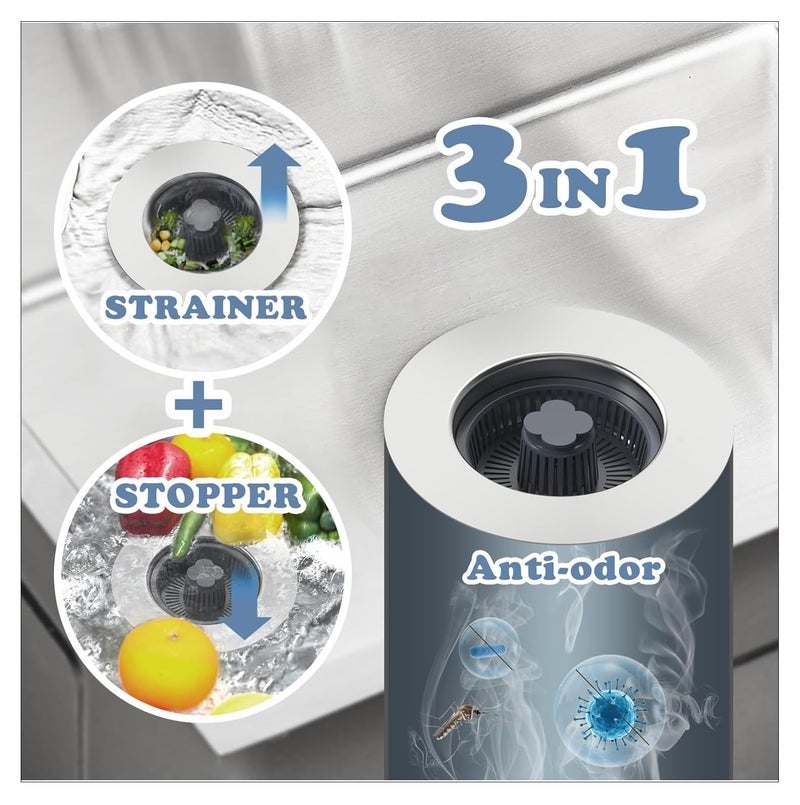 CRULAC 3-in-1 Kitchen Waste Strainer, Sink Drainer Net, Sink Jali and Stopper, Sink Waste Collector Basket - Image 2