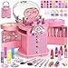 PERRYHOME Kids Makeup Set for Girls 63 Pcs Washable NonToxic Real Cosmetic Toddler Makeup Kit Unicorn Princess Makeup Birthday Gifts Sustainable Materials Girl Gifts for 3 4 5 6 7 8 9 10 11 12 - Image 3