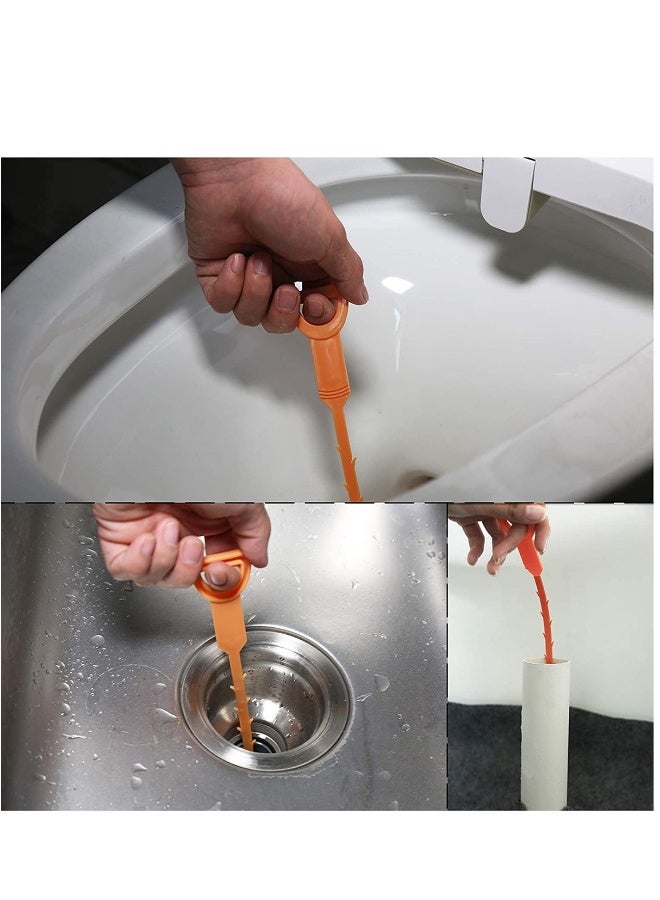 Drain Clog Remover, 3 Pack 19.6 Inch Snake Clog Remover Tool, Drain Cleaner Tool for Sink, Tube Drain Cleaning, Hair Clog Remover for Shower Kitchen Sink Bath Tub Bathroom. - Image 3