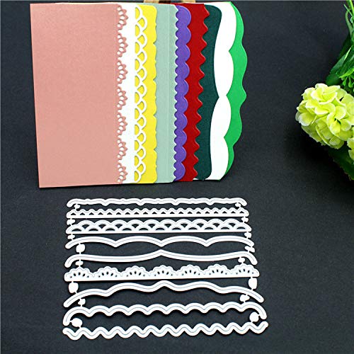 AHTOLS 9pcs Lace Cutting Dies,Nine Lace Flower Edge Border Die Cuts Metal Embossing Stencils Template Mould for Card Scrapbooking and DIY Craft Album Paper Card Decor - Image 4