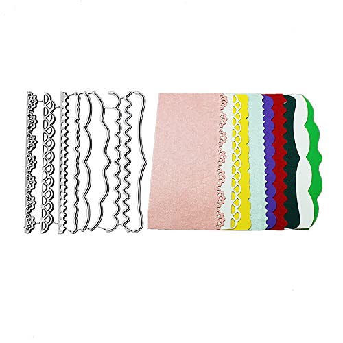 AHTOLS 9pcs Lace Cutting Dies,Nine Lace Flower Edge Border Die Cuts Metal Embossing Stencils Template Mould for Card Scrapbooking and DIY Craft Album Paper Card Decor - Image 1