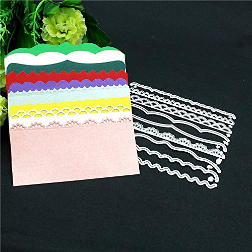 AHTOLS 9pcs Lace Cutting Dies,Nine Lace Flower Edge Border Die Cuts Metal Embossing Stencils Template Mould for Card Scrapbooking and DIY Craft Album Paper Card Decor - Image 5