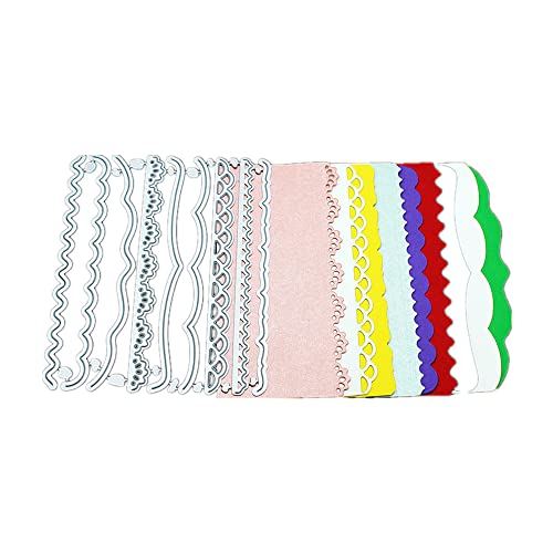 AHTOLS 9pcs Lace Cutting Dies,Nine Lace Flower Edge Border Die Cuts Metal Embossing Stencils Template Mould for Card Scrapbooking and DIY Craft Album Paper Card Decor - Image 3