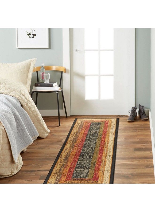 Home Dynamix Royalty Vega Contemporary Geometric Runner Area Rug Black Brown 1'9"X7'2" - Image 1