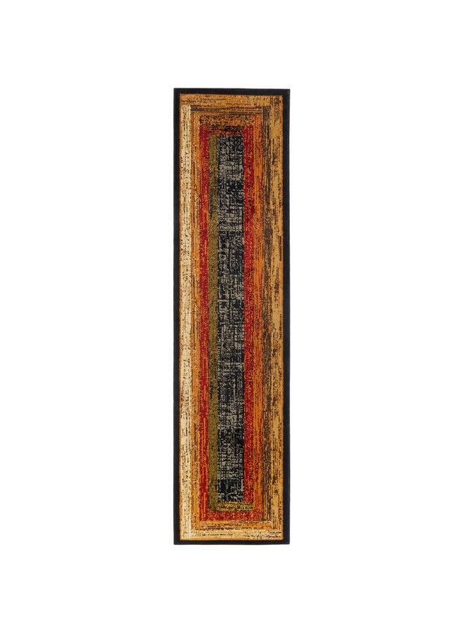 Home Dynamix Royalty Vega Contemporary Geometric Runner Area Rug Black Brown 1'9"X7'2" - Image 3