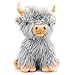 Marysun Highland Cow Stuffed Animal Toy NonMicrowavable Gray Stuffed Animal Gift for Girls and Kids - Image 2