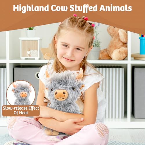 Marysun Highland Cow Stuffed Animal Toy NonMicrowavable Gray Stuffed Animal Gift for Girls and Kids - Image 5