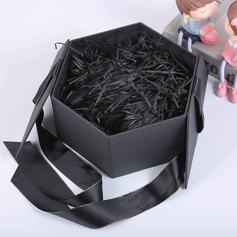 Red Dot Gift® 100g Eco-friendly Black Raffia Paper Shreds for Gift Box Filling - Image 2